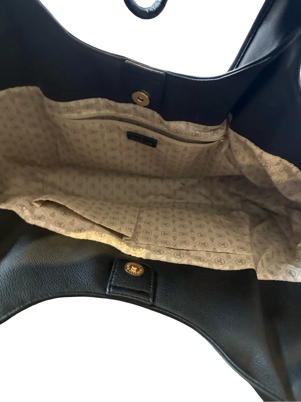London Fog Black Tote with Gold Accents